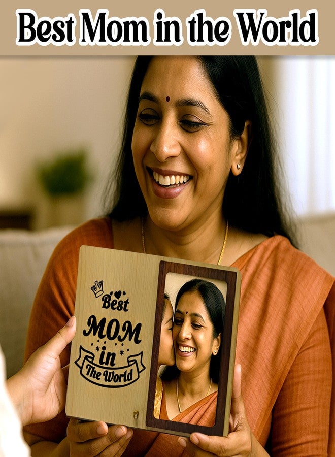 SOLOBOLO Birthday Gift for Mom - Wooden MDF Photo Frame for Mom - Personalized Picture Frame for Mother - Best Gift from Daughter & Son - Love You Maa - Mothers Day Gift - Image 2
